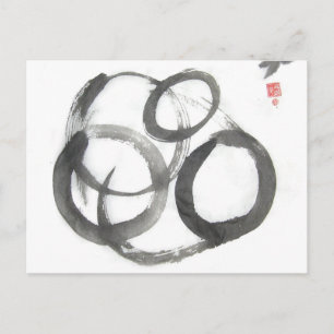 Enso Zen Circles Art Postcard