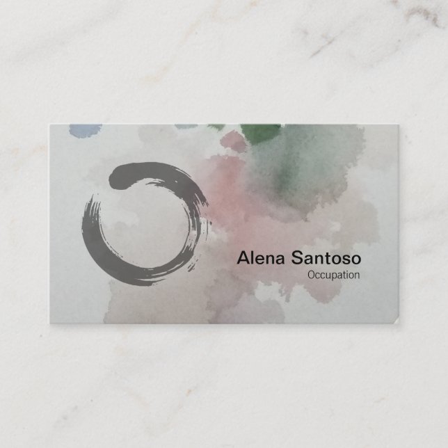 Enso Zen Watercolor Business Card (Front)