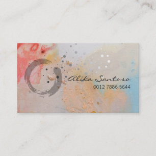 Enso Zen Watercolor Business Card
