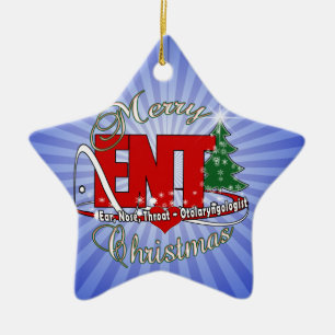 ENT CHRISTMAS  Otolaryngologist EAR NOSE THROAT Ceramic Ornament