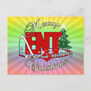ENT CHRISTMAS  Otolaryngologist EAR NOSE THROAT Holiday Postcard