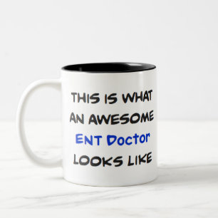 ent doctor, awesome Two-Tone coffee mug