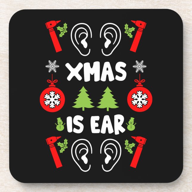 ENT Doctor Christmas  Coaster (Front)