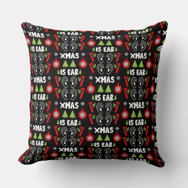 ENT Doctor Christmas  Throw Pillow (Front)