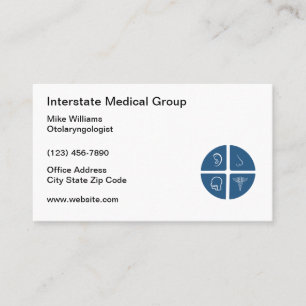 ENT Otolaryngologist Doctor Medical Business Card 