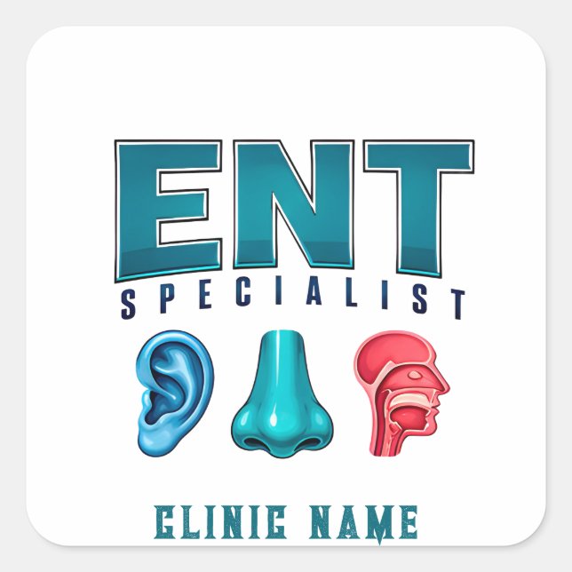 ENT Specialist Medical Design Square Sticker (Front)