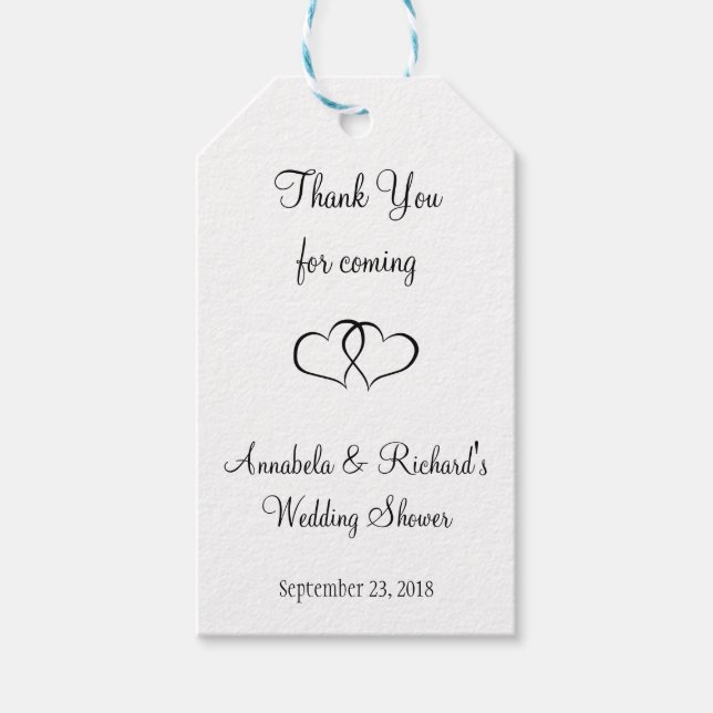 ENTANGLED HEARTS WEDDING SHOWER Gift Tags (Front)