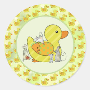 Ente nähen classic round sticker