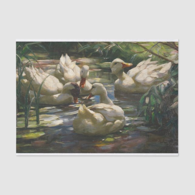 Enten Auf Dem Waldweiher by Alexander Koester Tissue Paper (Front)