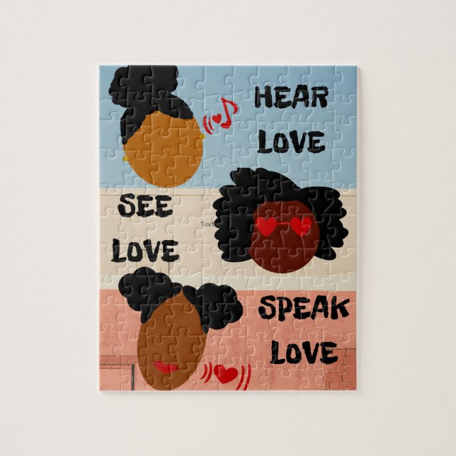 Entendez l'amour, voyez l'amour, parlez le puzzle (Vertical)