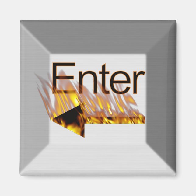 Enter Computer Keyboard Key on Fire Magnet (Front)