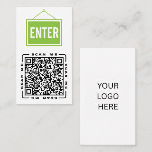 Enter Customizable QR code & Logo Template Business Card