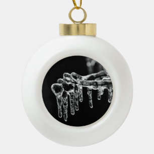 enter icy winter ceramic ball christmas ornament