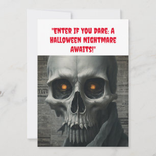 "Enter If You Dare: A Halloween Nightmare Awaits!" Invitation