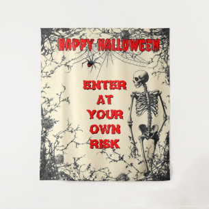  Enter If You Dare: A Haunting Halloween Backdrop Tapestry
