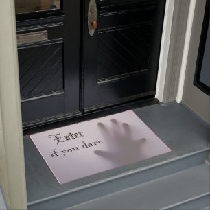 "Enter if you dare" Creepy Hand Halloween Season Doormat