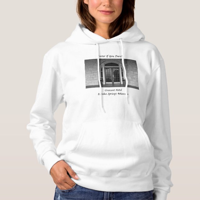 Enter If You Dare Grayscale Hoodie (Front)