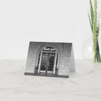 Enter If You Dare Grayscale Thank You Card