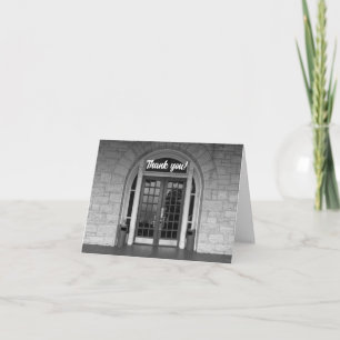 Enter If You Dare Grayscale Thank You Card