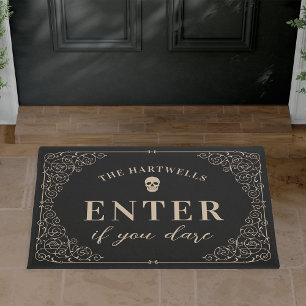 Enter If You Dare Personalized Halloween Doormat