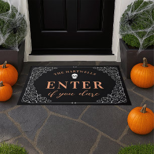 Enter If You Dare   Personalized Halloween Doormat