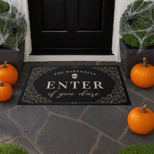 Enter If You Dare Personalized Halloween Doormat