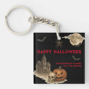 Enter If You Dare - Spooky Haunted House Halloween Keychain