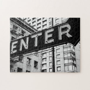 Enter Sign Typographic Image Word Text Art Jigsaw Puzzle