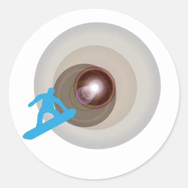 enter snowboarding classic round sticker (Front)