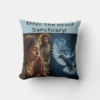Enter The Grace sanctuary design 1 color theme 1 Throw Pillow