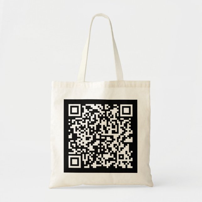 Enter URL & Create Scannable QR Code | Black Tote Bag (Front)