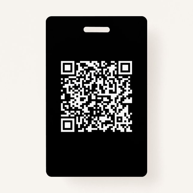 Enter URL & Create Scannable QR Code | Black White Badge (Front)