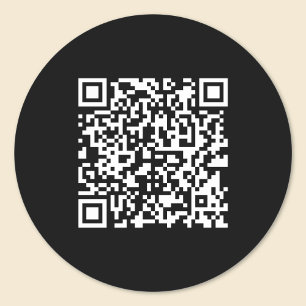 Enter URL & Create Scannable QR Code Black White Classic Round Sticker