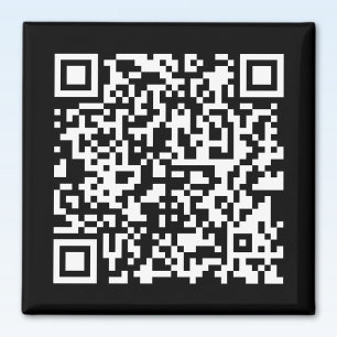 Enter URL & Create Scannable QR Code   Black White Magnet