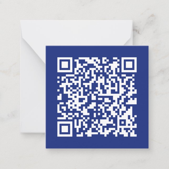 Enter URL Instantly Generated QR Code | Navy Blue Card (Front)