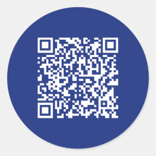 Enter URL Instantly Generated QR Code   Navy Blue Classic Round Sticker