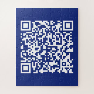 Enter URL Instantly Generated QR Code   Navy Blue Jigsaw Puzzle