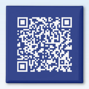 Enter URL Instantly Generated QR Code Navy Blue Magnet