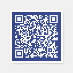 Enter URL Instantly Generated QR Code Navy Blue Napkin