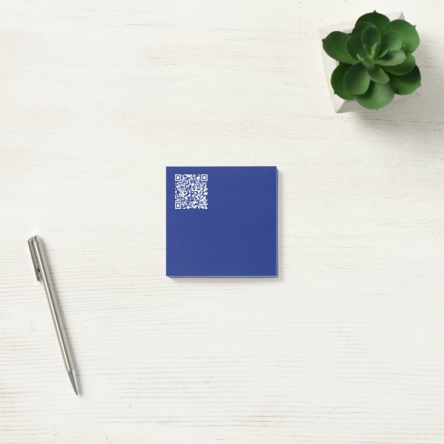 Enter URL Instantly Generated QR Code | Navy Blue Post-it Notes (Office)