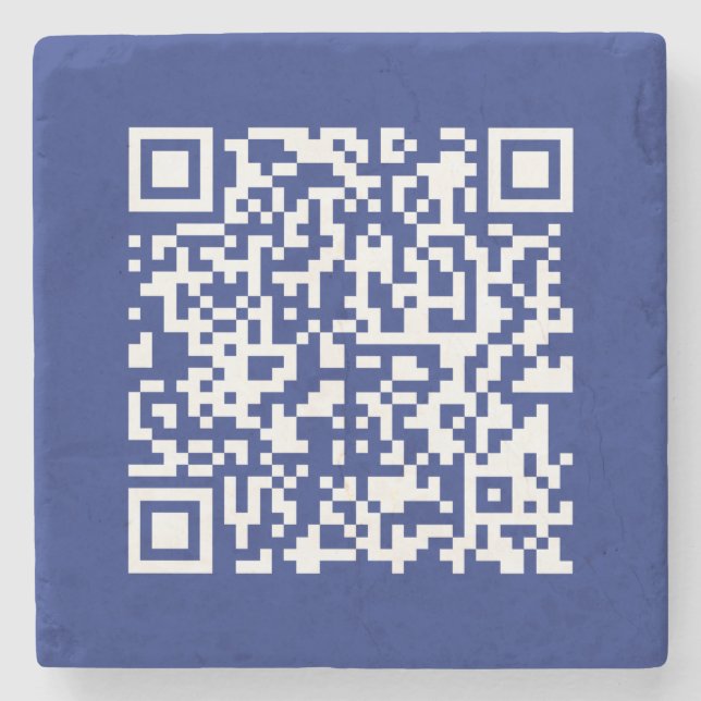 Enter URL Instantly Generated QR Code | Navy Blue Stone Coaster (Front)