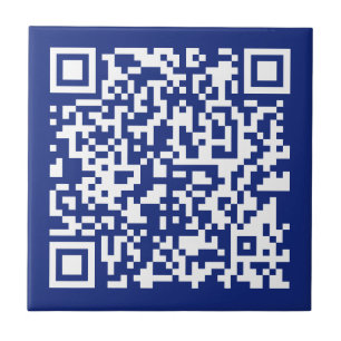 Enter URL Instantly Generated QR Code   Navy Blue Tile