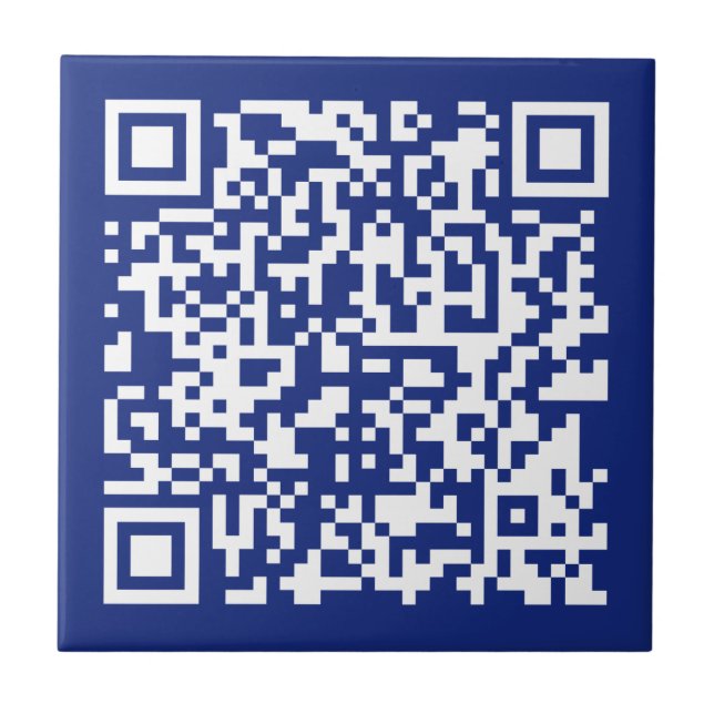 Enter URL Instantly Generated QR Code | Navy Blue Tile (Front)