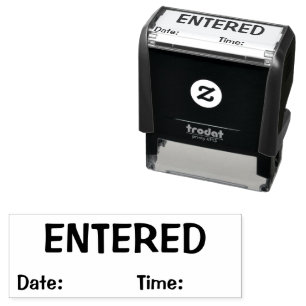 ENTERED With Date Time Business Self-inking Stamp