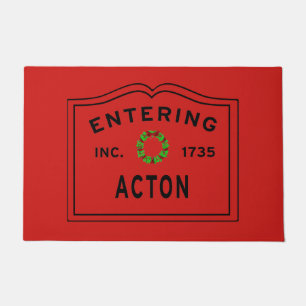 Entering Acton Massachusetts Christmas Doormat