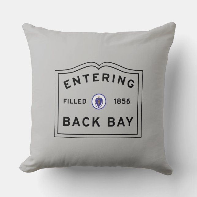 Entering Back Bay Boston Throw Pillow (Front)