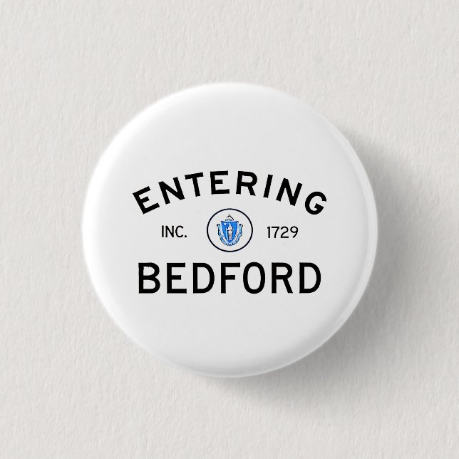 Entering Bedford 1 Inch Round Button (Front)