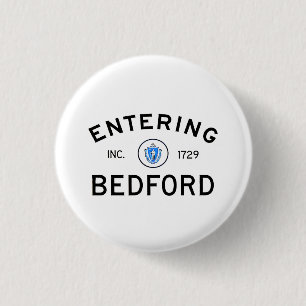 Entering Bedford 1 Inch Round Button