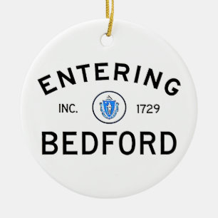 Entering Bedford Ceramic Ornament