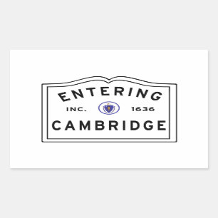 Entering Cambridge Massachusetts Sticker